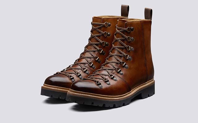 Grenson Brady Mens Hiker Boots in Tan Leather GRS111833